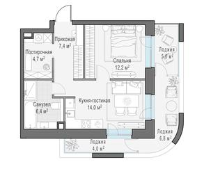 1-BD Apartment Sale, 52.7平方米 at Foriver, Simonovskaya Embankment, 3к1, Moscow, Russia #2 1-BD Apartment Sale, 52.7平方米 at Foriver, Simonovskaya Embankment, 3к1, Moscow, Russia #2