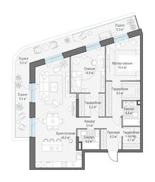 2-BD Apartment Sale, 126.6 sq. m. at Foriver, Simonovskaya Embankment, 3к1, Moscow, Russia #3