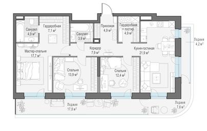 2-BD Apartment Sale, 115.6 sq. m. at Foriver, Simonovskaya Embankment, 3к1, Moscow, Russia #2 2-BD Apartment Sale, 115.6 sq. m. at Foriver, Simonovskaya Embankment, 3к1, Moscow, Russia #2