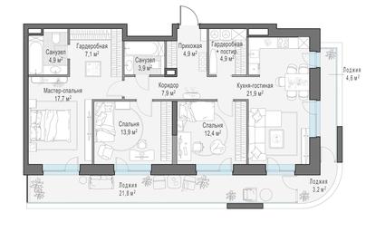 2-BD Apartment Sale, 115.6平方米 at Foriver, Simonovskaya Embankment, 3к1, Moscow, Russia #2 2-BD Apartment Sale, 115.6平方米 at Foriver, Simonovskaya Embankment, 3к1, Moscow, Russia #2