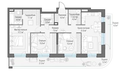 2-BD Apartment Sale, 115.7平方米 at Foriver, Simonovskaya Embankment, 3к1, Moscow, Russia #2 2-BD Apartment Sale, 115.7平方米 at Foriver, Simonovskaya Embankment, 3к1, Moscow, Russia #2