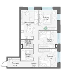 3-BD Apartment Sale, 75.6平方米 at Foriver, Simonovskaya Embankment, 3к1, Moscow, Russia #2 3-BD Apartment Sale, 75.6平方米 at Foriver, Simonovskaya Embankment, 3к1, Moscow, Russia #2