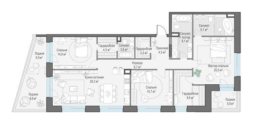 3-BD Apartment Sale, 144.7 sq. m. at Foriver, Simonovskaya Embankment, 3к1, Moscow, Russia #4
