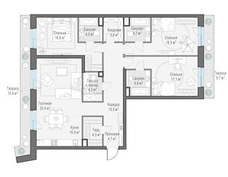 3-BD Apartment Sale, 130.8平方米 at Foriver, Simonovskaya Embankment, 3к1, Moscow, Russia #3