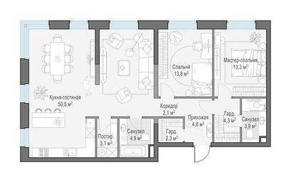 2-BD Apartment Sale, 103.3 sq. m. at Foriver, Simonovskaya Embankment, 3к1, Moscow, Russia #3
