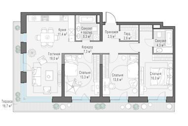 3-BD Apartment Sale, 100.3 sq. m. at Foriver, Simonovskaya Embankment, 3к1, Moscow, Russia #3 3-BD Apartment Sale, 100.3 sq. m. at Foriver, Simonovskaya Embankment, 3к1, Moscow, Russia #3