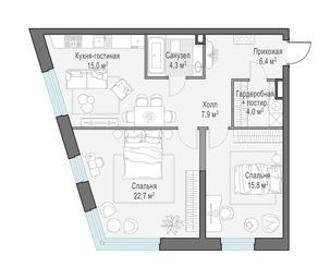 2-BD Apartment Sale, 76.1平方米 at Foriver, Simonovskaya Embankment, 3к1, Moscow, Russia #3 2-BD Apartment Sale, 76.1平方米 at Foriver, Simonovskaya Embankment, 3к1, Moscow, Russia #3