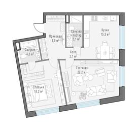 2-BD Apartment Sale, 77 sq. m. at Foriver, Simonovskaya Embankment, 3к1, Moscow, Russia #3 2-BD Apartment Sale, 77 sq. m. at Foriver, Simonovskaya Embankment, 3к1, Moscow, Russia #3