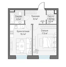 1-BD Apartment Sale, 48.7平方米 at Foriver, Simonovskaya Embankment, 3к1, Moscow, Russia #3 1-BD Apartment Sale, 48.7平方米 at Foriver, Simonovskaya Embankment, 3к1, Moscow, Russia #3