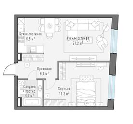 1-BD Apartment Sale, 58.3 sq. m. at Foriver, Simonovskaya Embankment, 3к1, Moscow, Russia #3 1-BD Apartment Sale, 58.3 sq. m. at Foriver, Simonovskaya Embankment, 3к1, Moscow, Russia #3