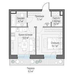 1-BD Apartment Sale, 44 sq. m. at Foriver, Simonovskaya Embankment, 3к1, Moscow, Russia #3 1-BD Apartment Sale, 44 sq. m. at Foriver, Simonovskaya Embankment, 3к1, Moscow, Russia #3