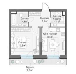 1-BD Apartment Sale, 45.1平方米 at Foriver, Simonovskaya Embankment, 3к1, Moscow, Russia #3 1-BD Apartment Sale, 45.1平方米 at Foriver, Simonovskaya Embankment, 3к1, Moscow, Russia #3