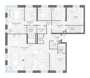 4-BD Apartment Sale, 218.9平方米 at Foriver, Simonovskaya Embankment, 3к1, Moscow, Russia #3 4-BD Apartment Sale, 218.9平方米 at Foriver, Simonovskaya Embankment, 3к1, Moscow, Russia #3
