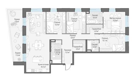 4-BD Apartment Sale, 159.3平方米 at Foriver, Simonovskaya Embankment, 3к1, Moscow, Russia #3 4-BD Apartment Sale, 159.3平方米 at Foriver, Simonovskaya Embankment, 3к1, Moscow, Russia #3