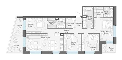 Продажа 3-комн. квартиры, 144,4 м² в ЖК «Форивер (Foriver)», Симоновская набережная, 3к1, Москва, Россия #2 Продажа 3-комн. квартиры, 144,4 м² в ЖК «Форивер (Foriver)», Симоновская набережная, 3к1, Москва, Россия #2