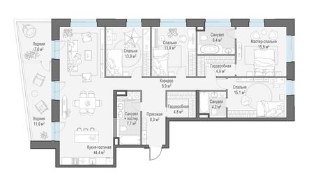 4-BD Apartment Sale, 159.8 sq. m. at Foriver, Simonovskaya Embankment, 3к1, Moscow, Russia #3 4-BD Apartment Sale, 159.8 sq. m. at Foriver, Simonovskaya Embankment, 3к1, Moscow, Russia #3