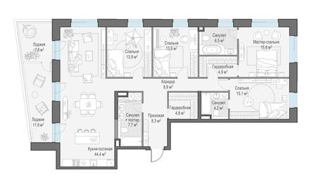 4-BD Apartment Sale, 159.3平方米 at Foriver, Simonovskaya Embankment, 3к1, Moscow, Russia #3 4-BD Apartment Sale, 159.3平方米 at Foriver, Simonovskaya Embankment, 3к1, Moscow, Russia #3