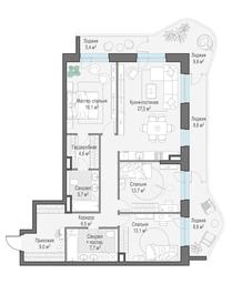 2-BD Apartment Sale, 123.4平方米 at Foriver, Simonovskaya Embankment, 3к1, Moscow, Russia #2 2-BD Apartment Sale, 123.4平方米 at Foriver, Simonovskaya Embankment, 3к1, Moscow, Russia #2