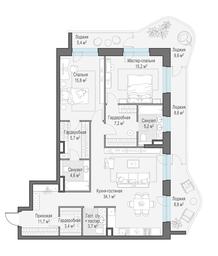 2-BD Apartment Sale, 123.4 sq. m. at Foriver, Simonovskaya Embankment, 3к1, Moscow, Russia #4