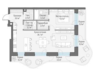 1-BD Apartment Sale, 83 sq. m. at Foriver, Simonovskaya Embankment, 3к1, Moscow, Russia #3