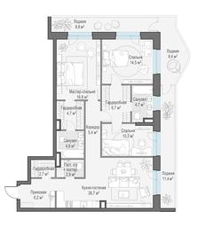2-BD Apartment Sale, 122.4平方米 at Foriver, Simonovskaya Embankment, 3к1, Moscow, Russia #2