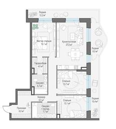 2-BD Apartment Sale, 122.4平方米 at Foriver, Simonovskaya Embankment, 3к1, Moscow, Russia #2