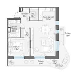 1-BD Apartment Sale, 76.4平方米 at Foriver, Simonovskaya Embankment, 3к1, Moscow, Russia #3 1-BD Apartment Sale, 76.4平方米 at Foriver, Simonovskaya Embankment, 3к1, Moscow, Russia #3