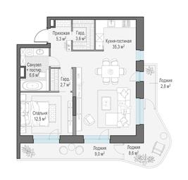 1-BD Apartment Sale, 76.1平方米 at Foriver, Simonovskaya Embankment, 3к1, Moscow, Russia #3 1-BD Apartment Sale, 76.1平方米 at Foriver, Simonovskaya Embankment, 3к1, Moscow, Russia #3