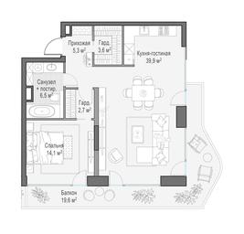 1-BD Apartment Sale, 72 sq. m. at Foriver, Simonovskaya Embankment, 3к1, Moscow, Russia #3 1-BD Apartment Sale, 72 sq. m. at Foriver, Simonovskaya Embankment, 3к1, Moscow, Russia #3