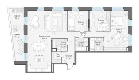 3-BD Apartment Sale, 158.4平方米 at Foriver, Simonovskaya Embankment, 3к1, Moscow, Russia #3 3-BD Apartment Sale, 158.4平方米 at Foriver, Simonovskaya Embankment, 3к1, Moscow, Russia #3