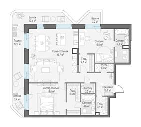 2-BD Apartment Sale, 124.4平方米 at Foriver, Simonovskaya Embankment, 3к1, Moscow, Russia #3 2-BD Apartment Sale, 124.4平方米 at Foriver, Simonovskaya Embankment, 3к1, Moscow, Russia #3