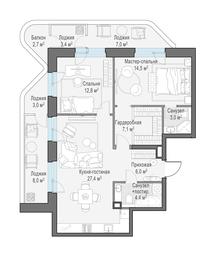 2-BD Apartment Sale, 86.6平方米 at Foriver, Simonovskaya Embankment, 3к1, Moscow, Russia #3 2-BD Apartment Sale, 86.6平方米 at Foriver, Simonovskaya Embankment, 3к1, Moscow, Russia #3