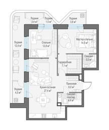 2-BD Apartment Sale, 85.1 sq. m. at Foriver, Simonovskaya Embankment, 3к1, Moscow, Russia #3 2-BD Apartment Sale, 85.1 sq. m. at Foriver, Simonovskaya Embankment, 3к1, Moscow, Russia #3