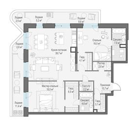 2-BD Apartment Sale, 127.2平方米 at Foriver, Simonovskaya Embankment, 3к1, Moscow, Russia #3
