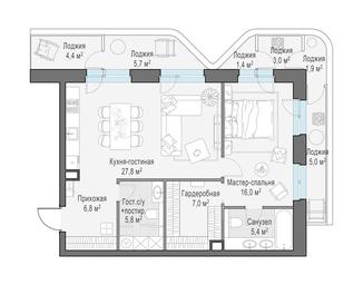 1-BD Apartment Sale, 79.2 sq. m. at Foriver, Simonovskaya Embankment, 3к1, Moscow, Russia #3 1-BD Apartment Sale, 79.2 sq. m. at Foriver, Simonovskaya Embankment, 3к1, Moscow, Russia #3