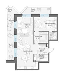 2-BD Apartment Sale, 87.3 sq. m. at Foriver, Simonovskaya Embankment, 3к1, Moscow, Russia #3 2-BD Apartment Sale, 87.3 sq. m. at Foriver, Simonovskaya Embankment, 3к1, Moscow, Russia #3