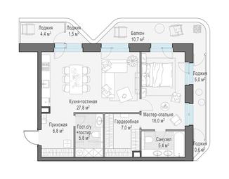 1-BD Apartment Sale, 77.8平方米 at Foriver, Simonovskaya Embankment, 3к1, Moscow, Russia #3 1-BD Apartment Sale, 77.8平方米 at Foriver, Simonovskaya Embankment, 3к1, Moscow, Russia #3
