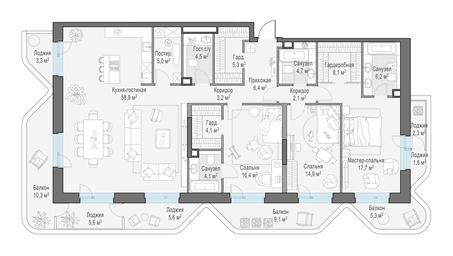 3-BD Apartment Sale, 179 sq. m. at Foriver, Simonovskaya Embankment, 3к1, Moscow, Russia #3 3-BD Apartment Sale, 179 sq. m. at Foriver, Simonovskaya Embankment, 3к1, Moscow, Russia #3