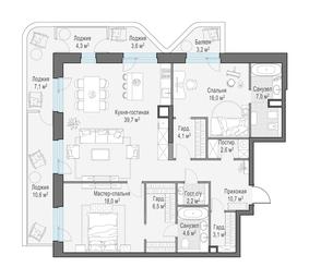 2-BD Apartment Sale, 126.5 sq. m. at Foriver, Simonovskaya Embankment, 3к1, Moscow, Russia #3
