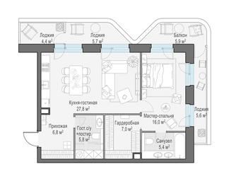 1-BD Apartment Sale, 78.2 sq. m. at Foriver, Simonovskaya Embankment, 3к1, Moscow, Russia #3 1-BD Apartment Sale, 78.2 sq. m. at Foriver, Simonovskaya Embankment, 3к1, Moscow, Russia #3