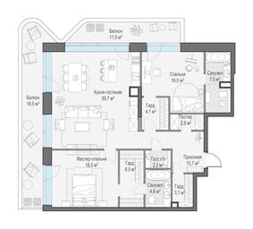 2-BD Apartment Sale, 126.4平方米 at Foriver, Simonovskaya Embankment, 3к1, Moscow, Russia #3 2-BD Apartment Sale, 126.4平方米 at Foriver, Simonovskaya Embankment, 3к1, Moscow, Russia #3
