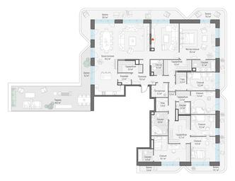 5-BD Apartment Sale, 328.3 sq. m. at Foriver, Simonovskaya Embankment, 3к1, Moscow, Russia #4