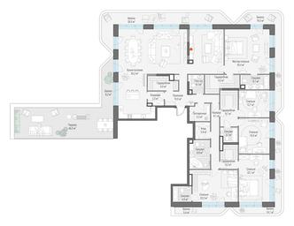 5-BD Apartment Sale, 328.3 sq. m. at Foriver, Simonovskaya Embankment, 3к1, Moscow, Russia #3