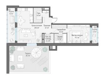 1-BD Apartment Sale, 85.1 sq. m. at Foriver, Simonovskaya Embankment, 3к1, Moscow, Russia #3 1-BD Apartment Sale, 85.1 sq. m. at Foriver, Simonovskaya Embankment, 3к1, Moscow, Russia #3