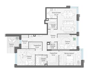 2-BD Apartment Sale, 127.8平方米 at Foriver, Simonovskaya Embankment, 3к1, Moscow, Russia #2 2-BD Apartment Sale, 127.8平方米 at Foriver, Simonovskaya Embankment, 3к1, Moscow, Russia #2