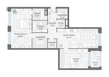 2-BD Apartment Sale, 101.3平方米 at Foriver, Simonovskaya Embankment, 3к1, Moscow, Russia #3