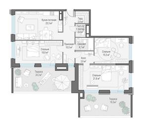 2-BD Apartment Sale, 118.2平方米 at Foriver, Simonovskaya Embankment, 3к1, Moscow, Russia #2 2-BD Apartment Sale, 118.2平方米 at Foriver, Simonovskaya Embankment, 3к1, Moscow, Russia #2