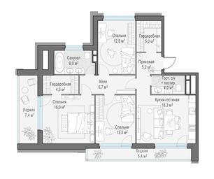 2-BD Apartment Sale, 99.2 sq. m. at Foriver, Simonovskaya Embankment, 3к1, Moscow, Russia #2 2-BD Apartment Sale, 99.2 sq. m. at Foriver, Simonovskaya Embankment, 3к1, Moscow, Russia #2