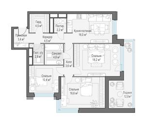 2-BD Apartment Sale, 96.5 sq. m. at Foriver, Simonovskaya Embankment, 3к1, Moscow, Russia #2 2-BD Apartment Sale, 96.5 sq. m. at Foriver, Simonovskaya Embankment, 3к1, Moscow, Russia #2