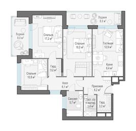 2-BD Apartment Sale, 101.4平方米 at Foriver, Simonovskaya Embankment, 3к1, Moscow, Russia #3 2-BD Apartment Sale, 101.4平方米 at Foriver, Simonovskaya Embankment, 3к1, Moscow, Russia #3